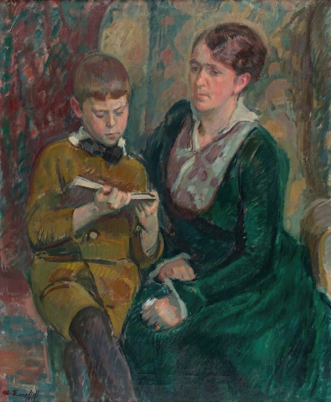 Magnus Enckell - Mrs. Esther Cederhvarf with Her Son