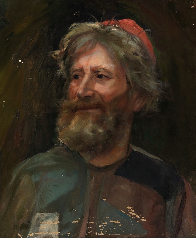 Torsten Wasastjerna - Old Man Wearing a Red Cap, sketch for the painting Fairy Tale Princess