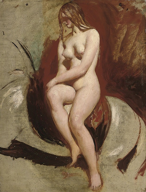 William Etty - Seated female nude