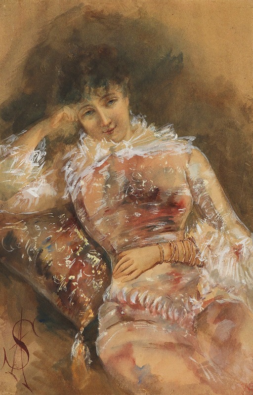 Alfred Stevens - Porträt der Sarah Bernhardt