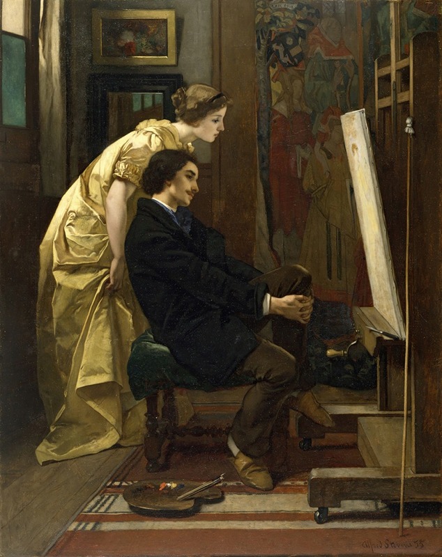 Alfred Stevens - The Painter and His Model