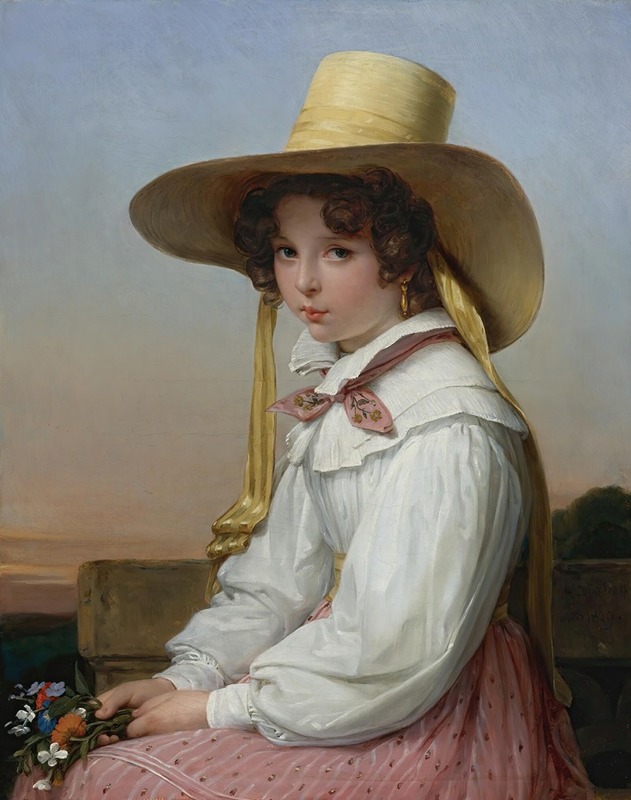 Jean-Baptiste Auguste Vinchon - Portrait Of Nency Destouches
