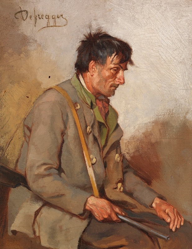 Franz von Defregger - Seated hunter