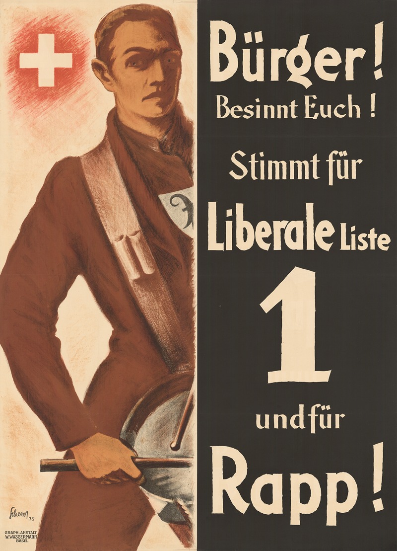 Carl Scherer - Bürger! Besinnt Euch! Stimmt für Liberale Liste 1 und für Rapp!