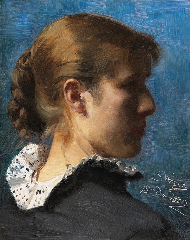 Peder Severin Krøyer - Portrait of a young woman in profile