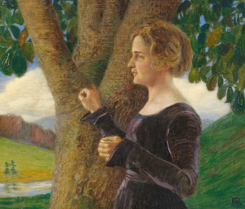 Rudolf Riemerschmid - Junge Frau in violettem Samtkleid