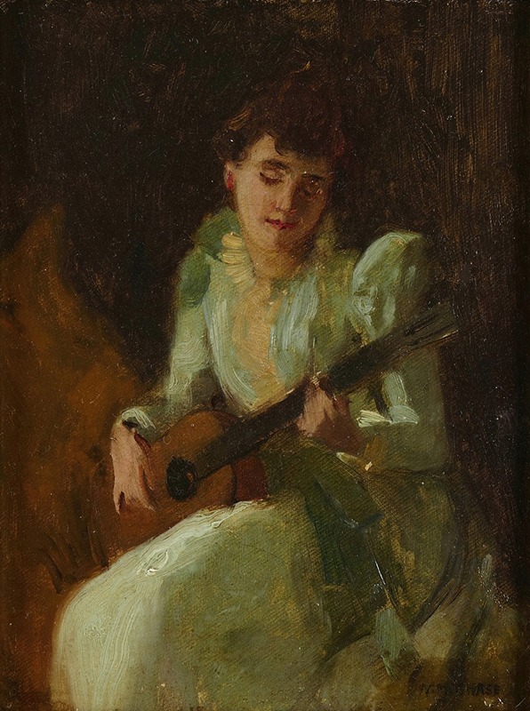 William Merritt Chase - Lady Playing Guitar