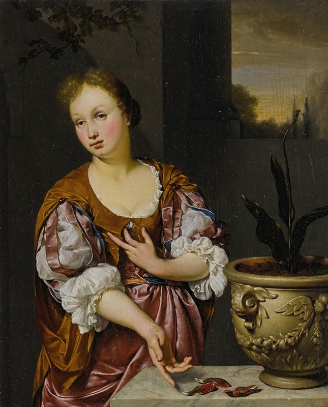 Jan Van Mieris - Vanitas portrait of a young woman