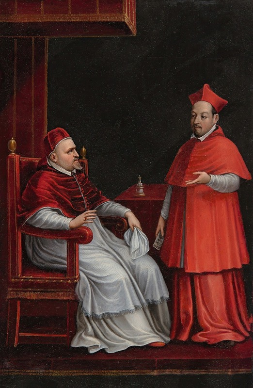 Ottavio Leoni - Pope Paul V, seated, with his nephew Scipione Borghese