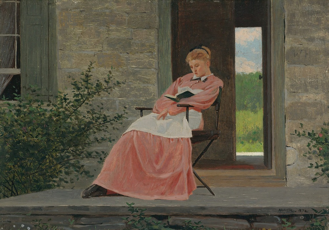 Winslow Homer - Girl Reading On A Stone Porch