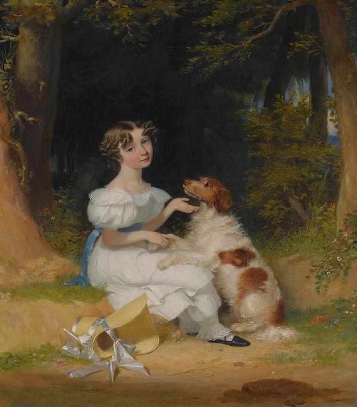 Alexander Mosses - A Girl With Her Spaniel