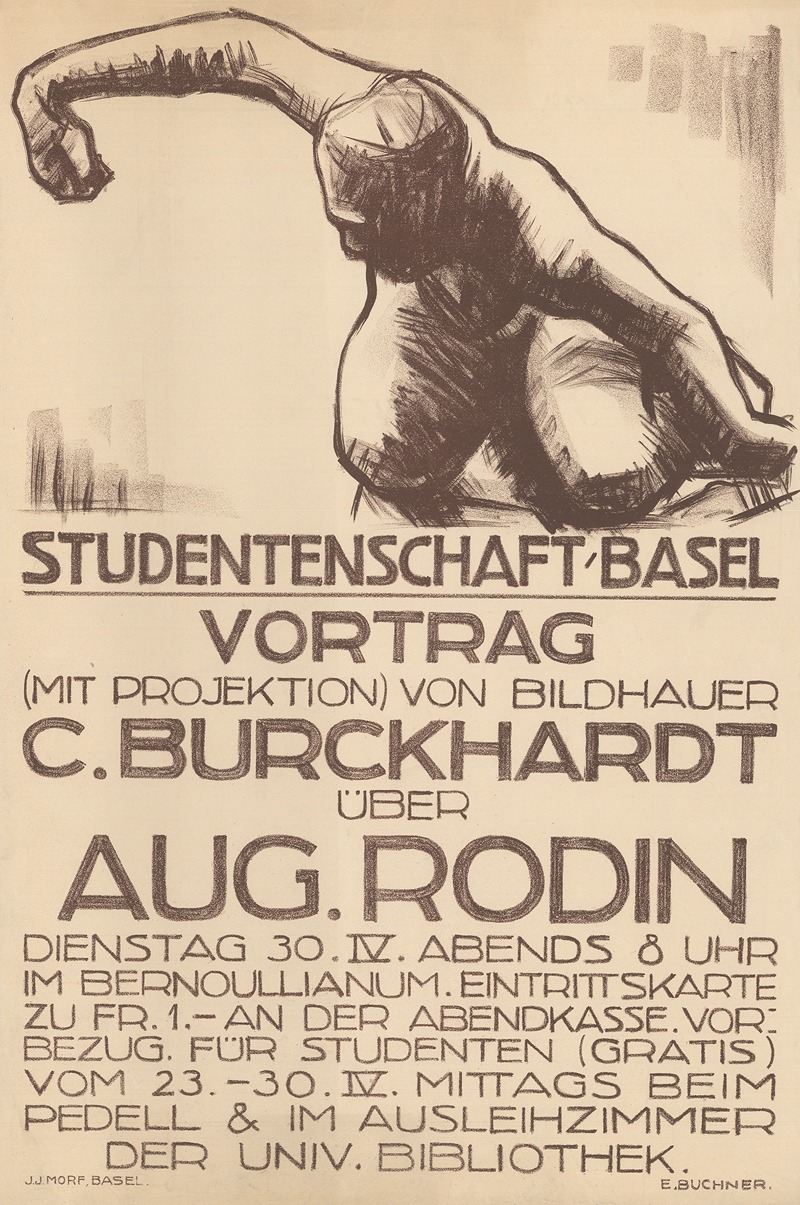 Ernst Buchner - Studentenschaft Basel – Vortrag – C. Burckhardt über Aug. Rodin