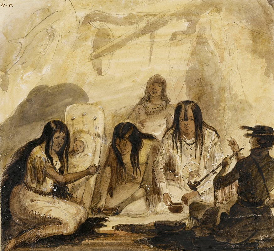 Alfred Jacob Miller - Indian Hospitality, Conversing With Signs