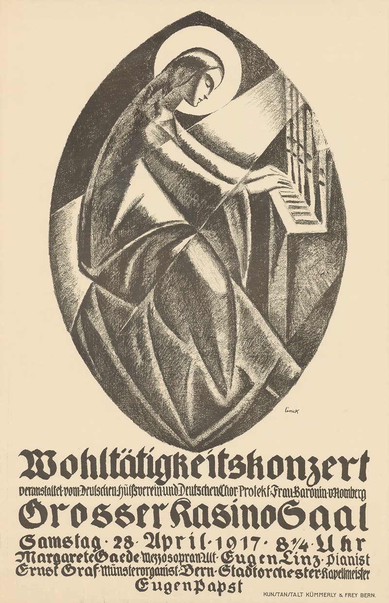 Ernst Linck - Wohltätigkeitskonzert – veranstaltet vom Deutschen Hülfsverein und Deutschen Chor – Grosser Kasino Saal