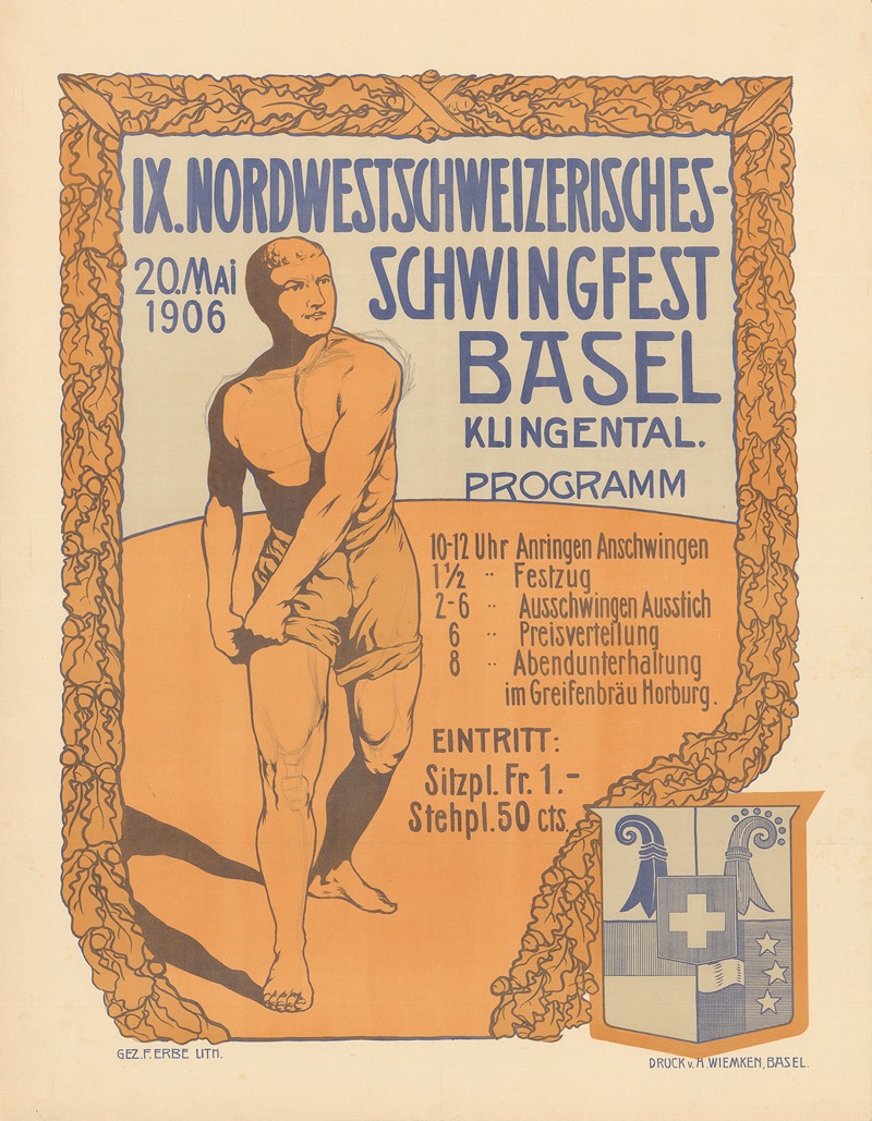 Ferdinand Erbe - IX. Nordwestschweizerisches Schwingfest – Basel