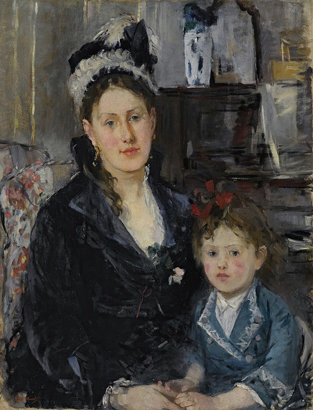 Berthe Morisot - Portrait of Mme Boursier And Her Daughter (Portrait De Mme Boursier Et De Sa Fille)
