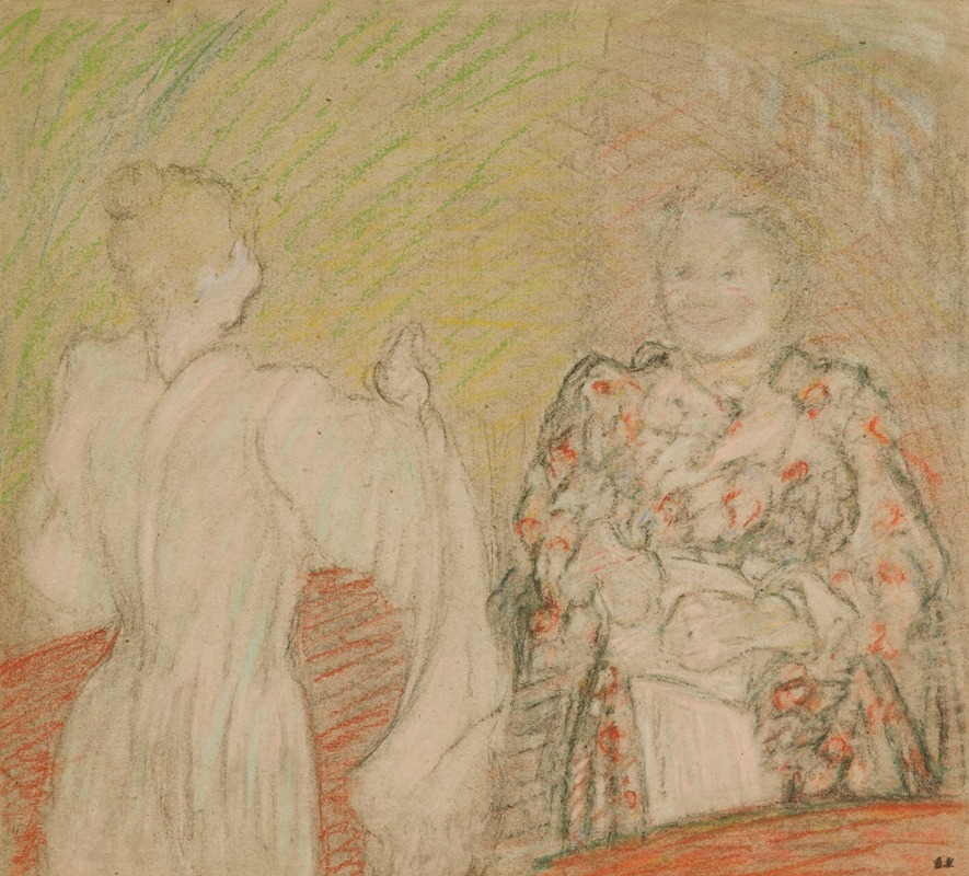 Édouard Vuillard - Madame Vuillard Conversant Avec Une Jeune Fille
