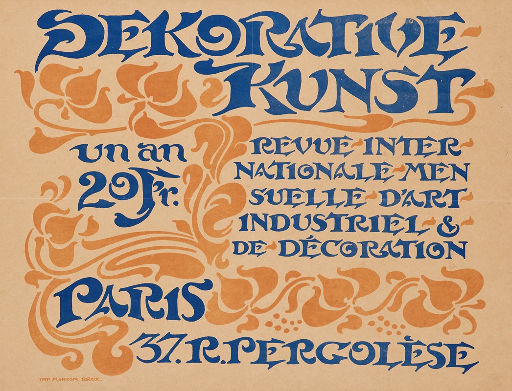 Georges Lemmen - Dekorative Kunst – Revue internationale mensuelle d’art industriel & de décoration