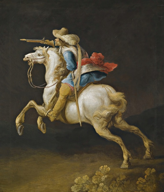 Gerrit Claesz. Bleker - A Cavalry Officer Charging