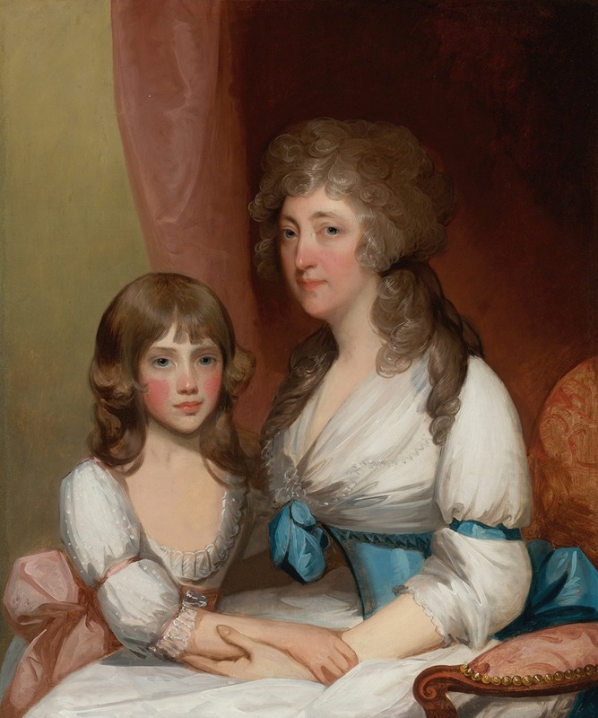 Gilbert Stuart - Portrait of Mrs. Samuel Dick And Her Daughter