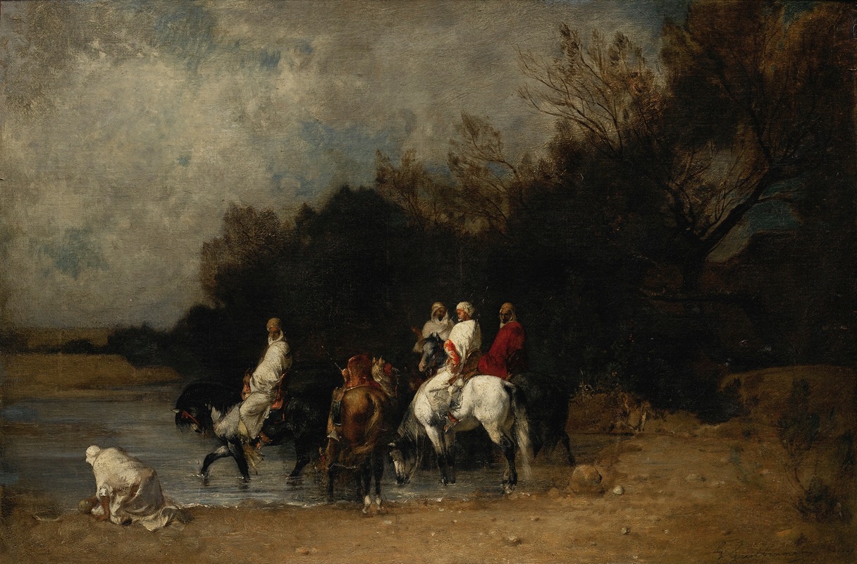Gustave-Achille Guillaumet - Horse Riders By The River