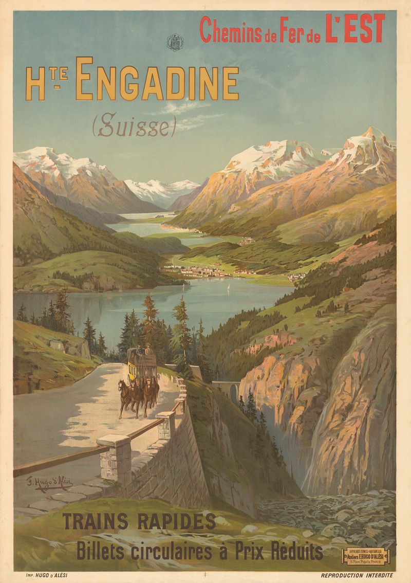 Frederic Hugo d' Alési - Chemins de fer de l’Est – Hte. Engadine (Suisse) – Trains rapides