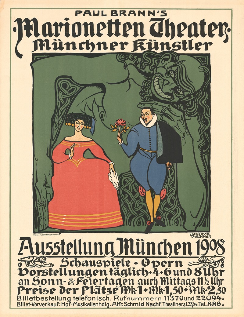 Ignatius Taschner - Paul Brann’s Marionetten Theater Münchner Künstler – Ausstellung München 1908