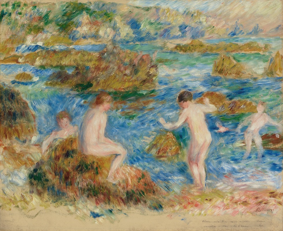 Pierre-Auguste Renoir - Garçons Nus Dans Les Rochers À Guernsey