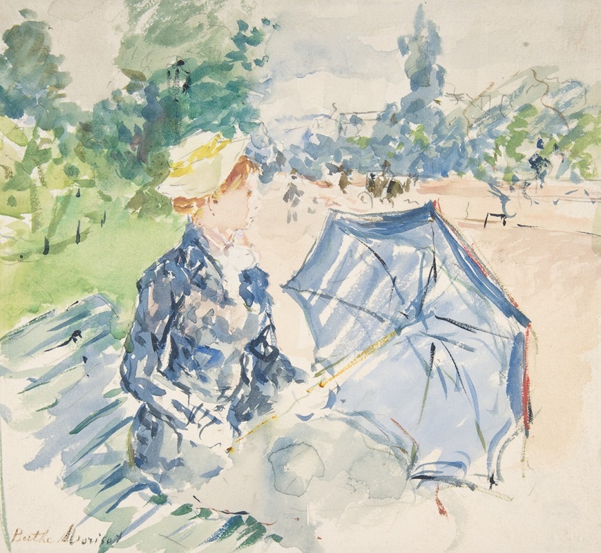 Berthe Morisot - A Woman Seated at a Bench on the Avenue du Bois