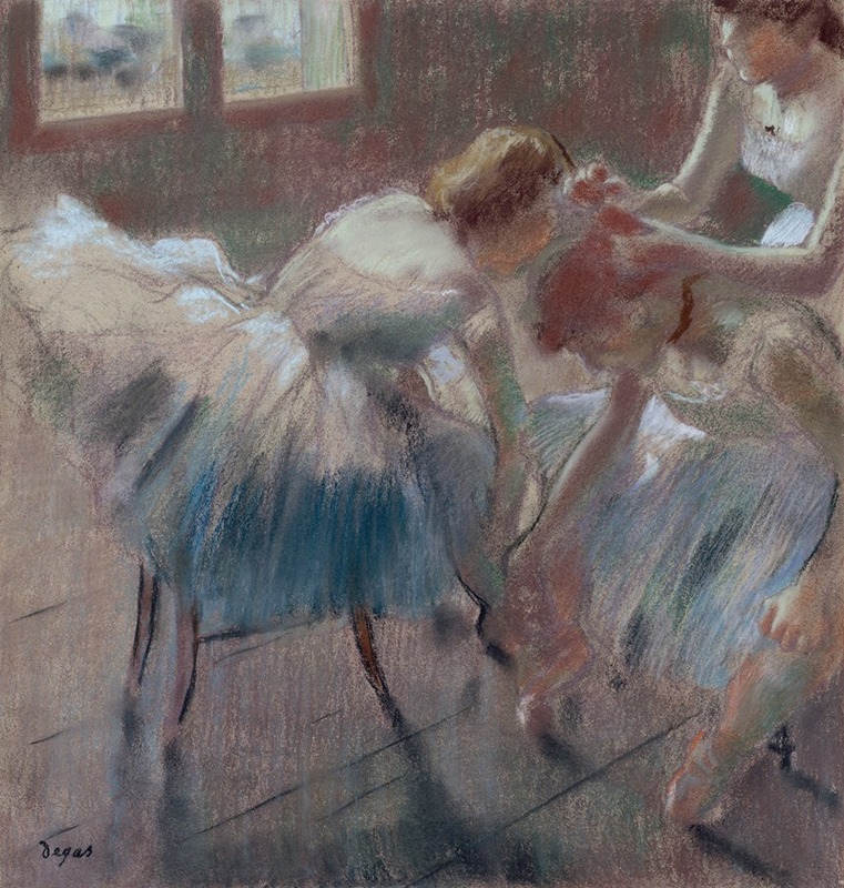 Edgar Degas - Three Dancers Preparing for Class