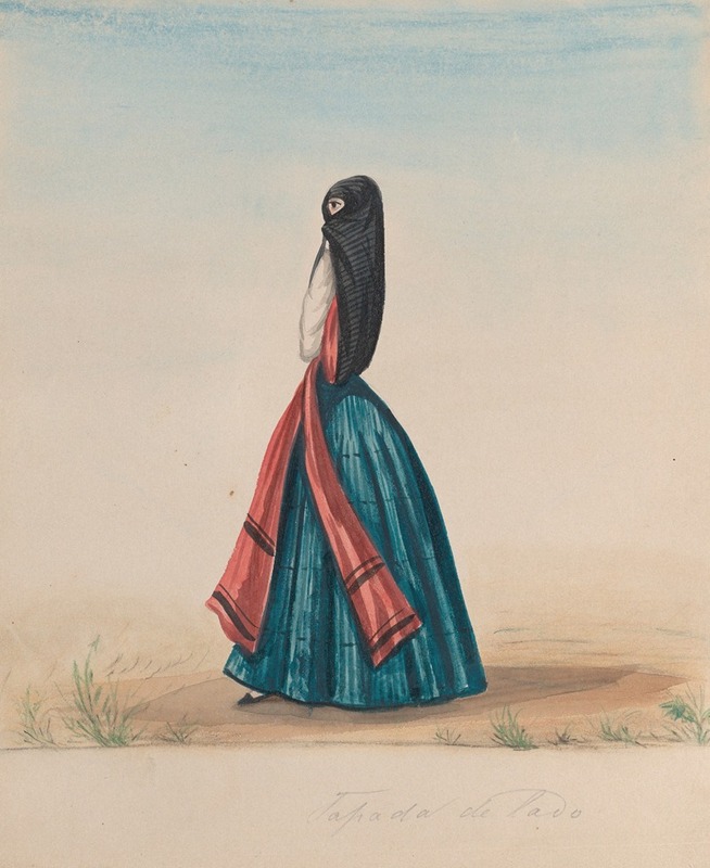 Francisco Fierro - A woman wearing the saya and manto standing in profile