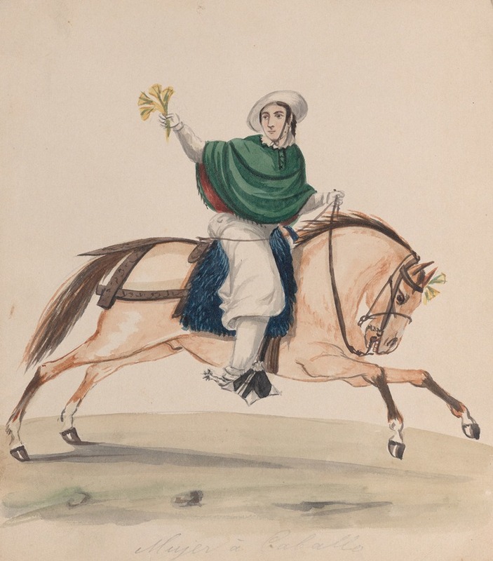 Francisco Fierro - An elegantly dressed woman on horseback