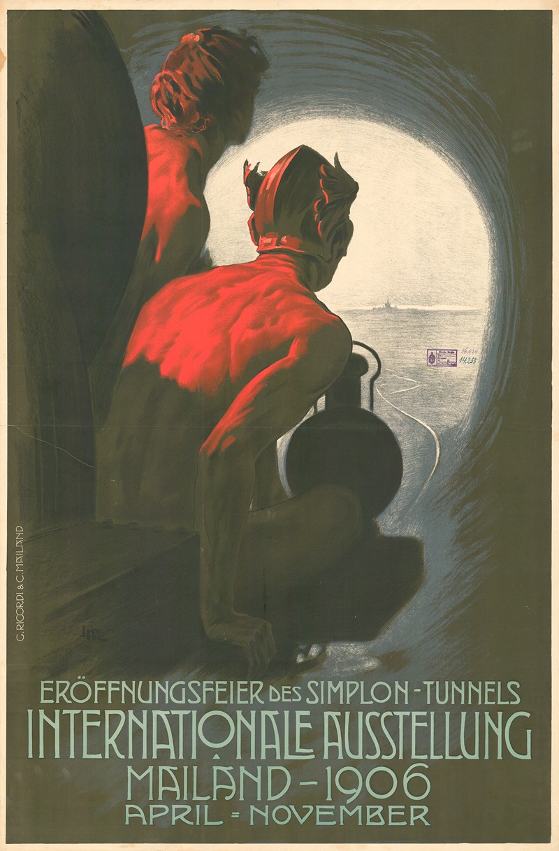 Leopoldo Metlicovitz - Eröffnungsfeier des Simplon-Tunnels – Internationale Ausstellung – Mailand – 1906