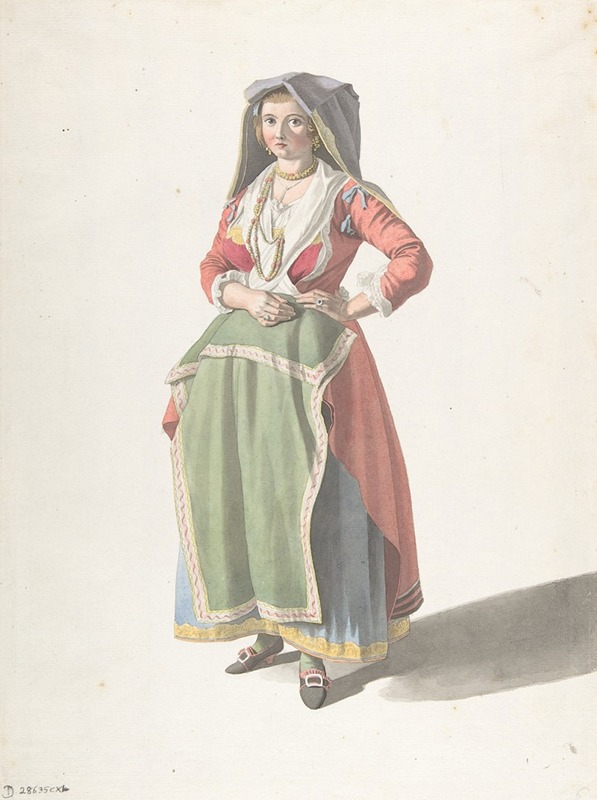 Giovanni Battista Lusieri - Young Woman Standing in Traditional Neapolitan Dress