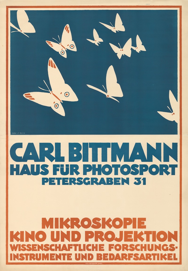 Maria La Roche - Carl Bittmann – Haus für Photosport – Mikroskopie – Kino und Projektion