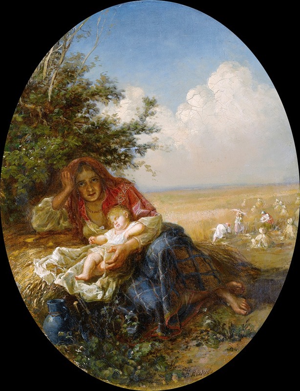 Nikolai Efimovich Rachkov - Mother and child in the wheat field