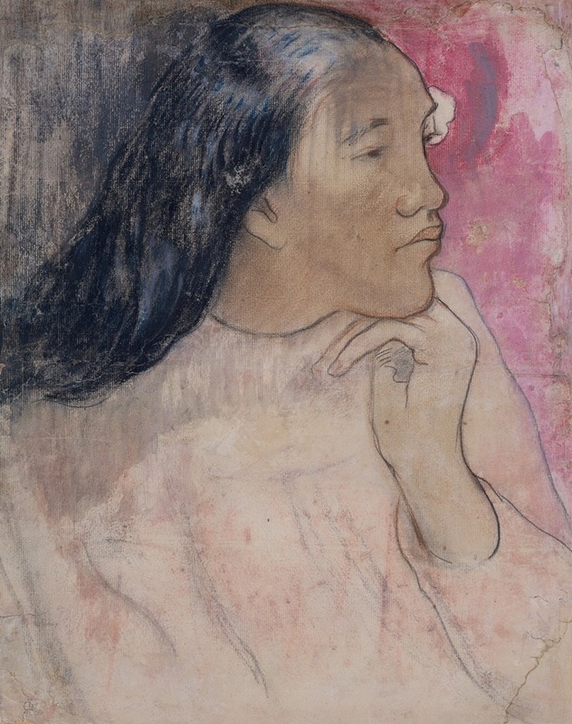 Paul Gauguin - A Tahitian Woman with a Flower in Her Hair