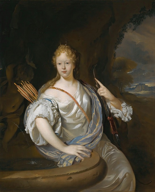 Adriaen van der Werff - Portrait Of A Lady Dressed As Diana