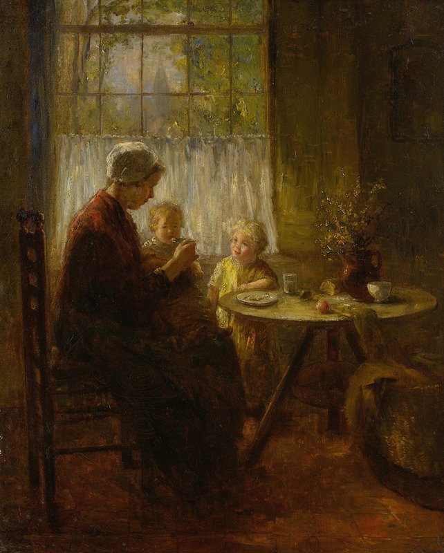Bernard de Hoog - Mother Feeding Her Child
