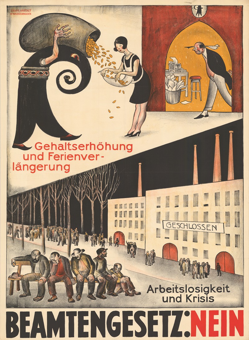 Otto Plattner - Gehaltserhöhung und Ferienverlängerung – Arbeitslosigkeit und Krisis – Beamtengesetz; Nein