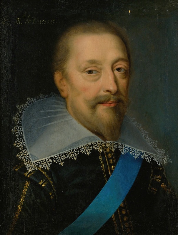 Claude Déruet - Portrait Of A Man With Blue Sash
