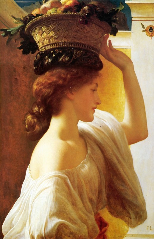 Frederic Leighton - Girl with a basket of fruit Date