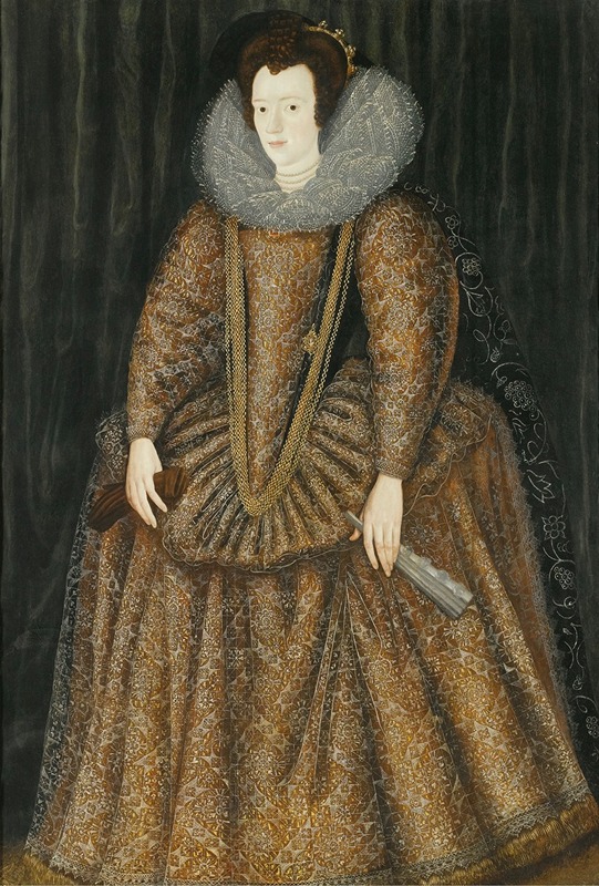 Sir William Segar - Portrait Of Lady Elizabeth Hastings, Countess Of Worcester, (D.1621)