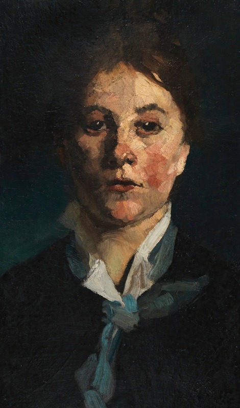 Wilhelm Trübner - Mädchen mit weißem Kragen, en face