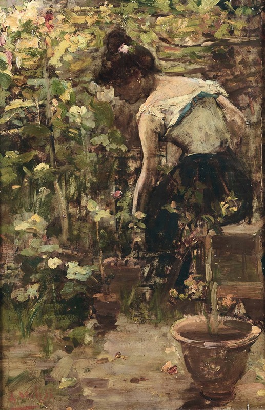 Alessandro Milesi - Ragazza tra i fiori