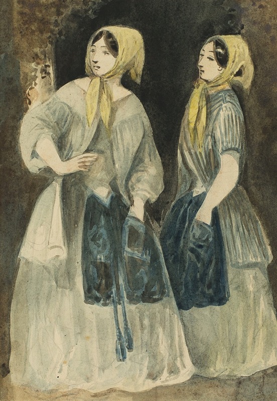 Constantin Guys - Two Women in Yellow Kerchiefs