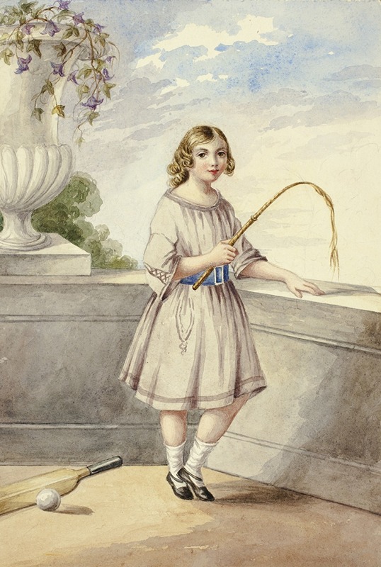 Elizabeth Murray - Young Girl with Crop and Cricket Bat