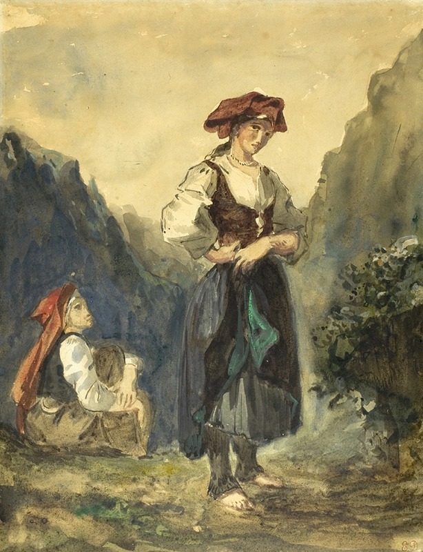Eugène Delacroix - Peasant Women from the Region of the Eaux-Bonnes