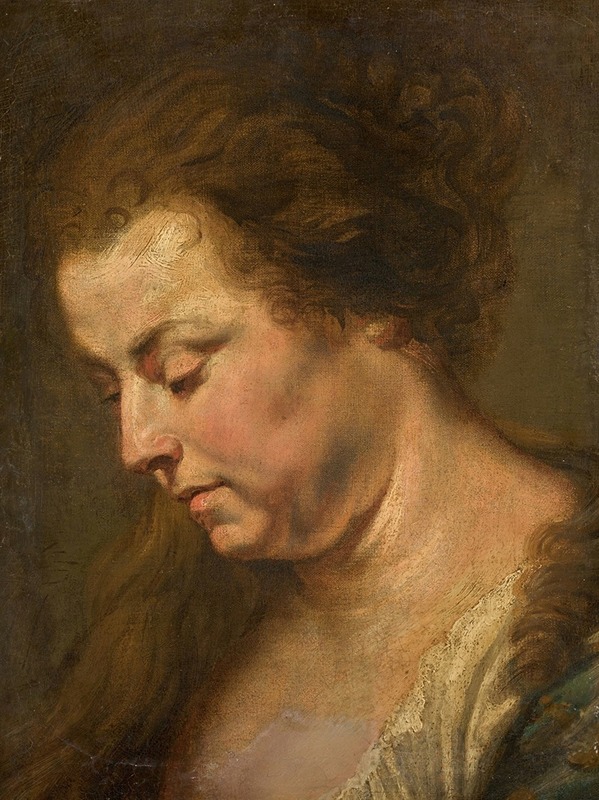 Follower of Peter Paul Rubens - Study for a woman’s head