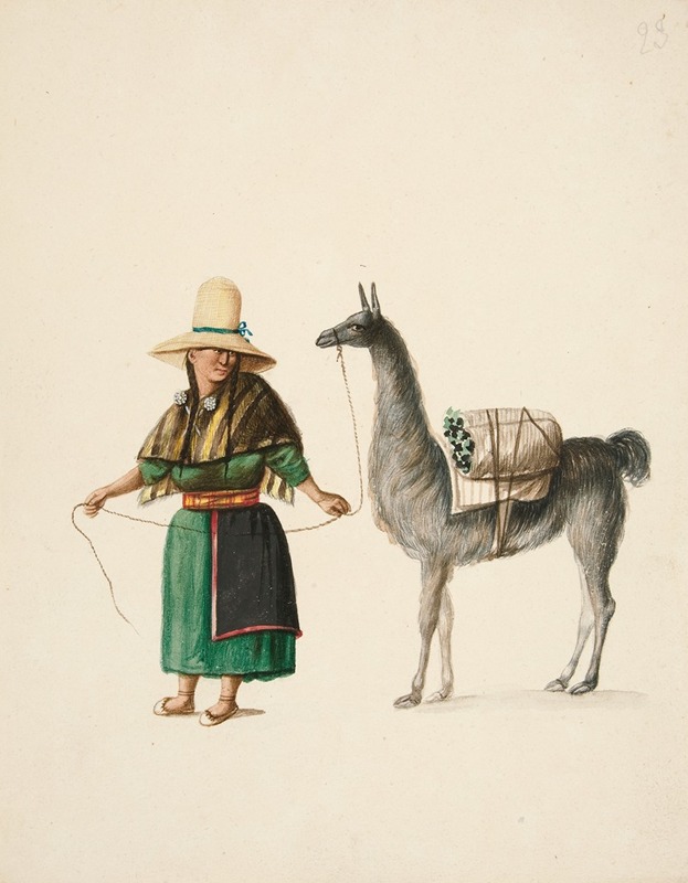 Francisco Fierro - Indian Woman and Llama